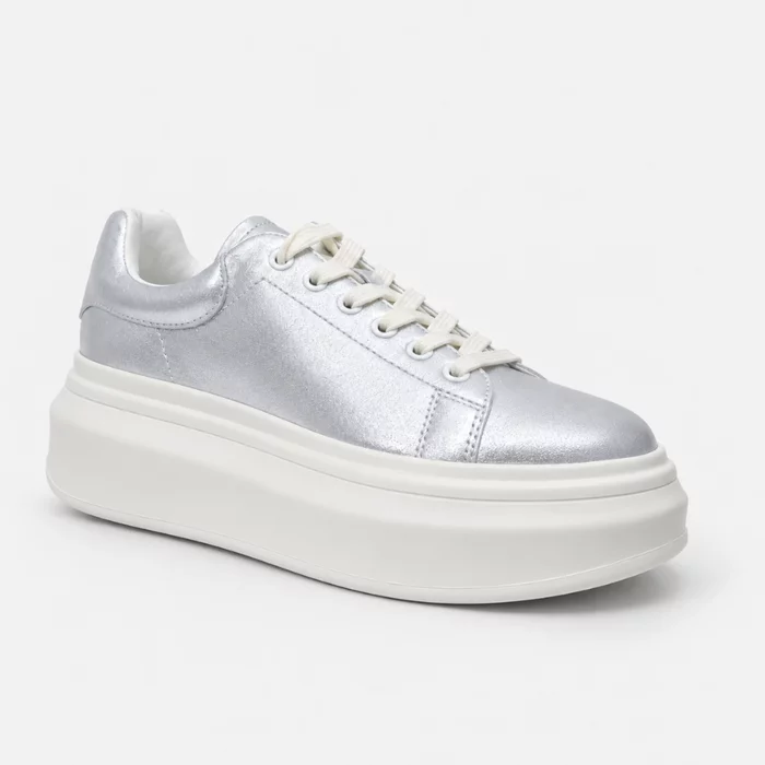 Pantofi dama casual Piele Naturala Argintii Ciki picture - 3