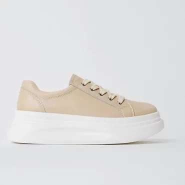 Pantofi dama casual Piele Naturala Bej Sophia