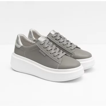 Pantofi dama casual Piele Naturala Gri Dalia