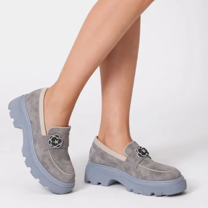 Pantofi dama casual Piele Naturala Taupe Camelia picture - 2