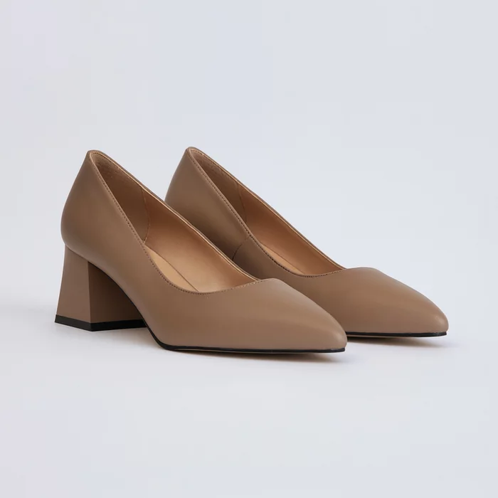 Pantofi dama din Piele Naturala bej Alina picture - 2