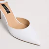 Pantofi dama eleganti Piele Naturala Albi cu toc mic Alira picture - 3