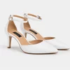 Pantofi dama eleganti Piele Naturala Albi cu toc mic Alira picture - 5