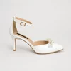 Pantofi dama eleganti Piele Naturala Albi cu toc mic Alira Pearl picture - 1