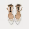 Pantofi dama eleganti Piele Naturala Albi cu toc mic Alira Pearl picture - 2