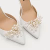 Pantofi dama eleganti Piele Naturala Albi cu toc mic Alira Pearl picture - 4