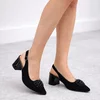 Pantofi dama eleganti Piele Naturala Negri cu aplicatie florala Eclipse picture - 2