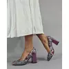Pantofi dama Piele Naturala imprimeu floral mov Gioelia