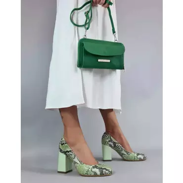 Pantofi dama Piele Naturala imprimeu verde Gioelia