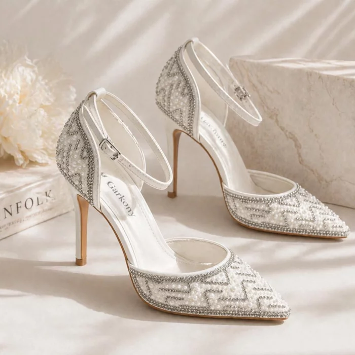 Pantofi dama stiletto eleganti cu strasuri Aveline picture - 6