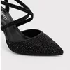 Pantofi dama stiletto eleganti cu strasuri Negri Doroti picture - 3