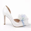 Pantofi dama stiletto Piele Naturala Albi cu accesoriu detasabil Garkony Iris picture - 1