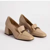 Pantofi de dama Piele Naturala Bej cu accesorii Florence picture - 4