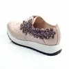 Pantofi de dama piele roz cu flori glitter Young Sport