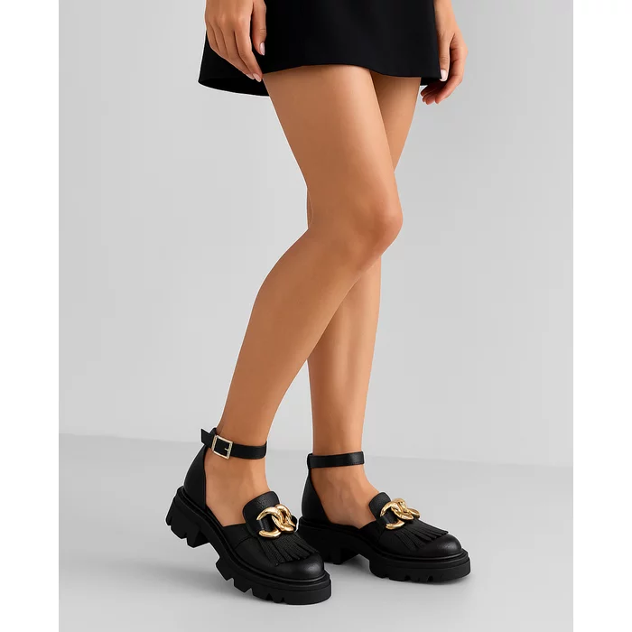 Pantofi negri din piele naturala City picture - 2