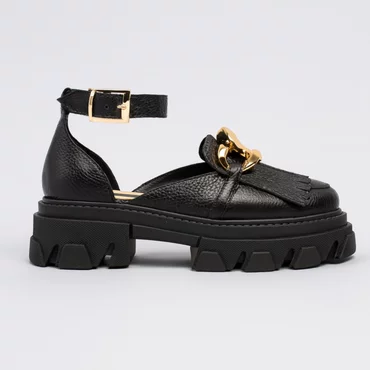 Pantofi negri din piele naturala City