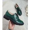 Pantofi oxford din piele naturala verde Lina