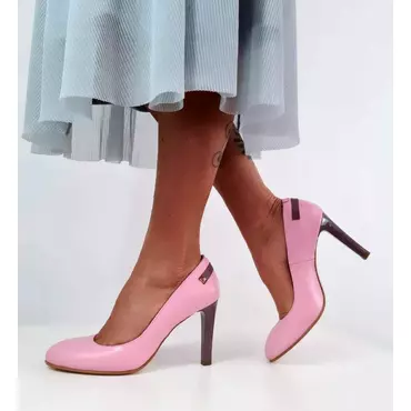 Pantofi Piele Naturala roz Sofi