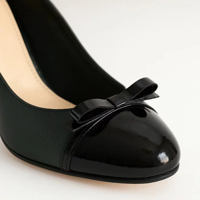 Pantofi Piele Naturala Verzi cu Negru Dalida picture - 2