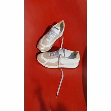Pantofi sport casual din piele naturala alb cu roz Daza Street