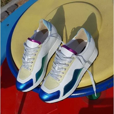 Pantofi sport casual din piele naturala multicolora Daza