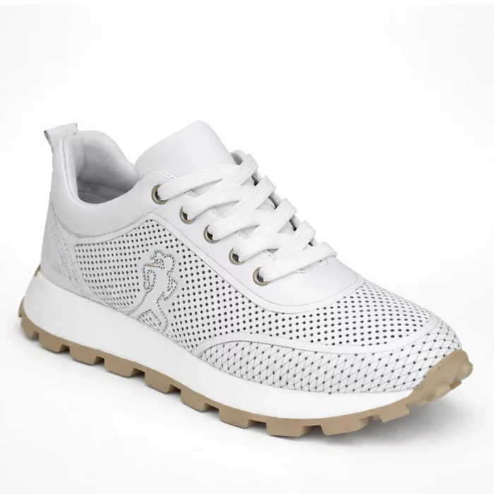 Pantofi sport din Piele Naturala perforata Albi Flow picture - 5