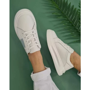 Pantofi sport Piele Naturala alb cu bleo Layout