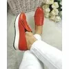 Pantofi sport piele rosie Klara cu franjuri