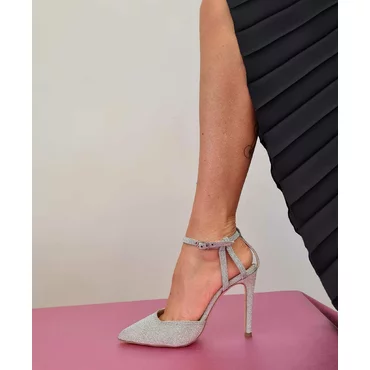 Pantofi stileto argintii Silver