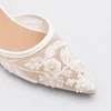 Pantofi stiletto eleganti din dantela Albi cu toc mic Lolita picture - 4