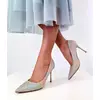 Pantofi stiletto gliter auriu Fiore