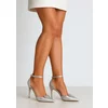 Pantofi stiletto Piele Naturala argintie My Heart picture - 2