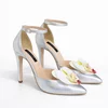 Pantofi stiletto Piele Naturala Argintii Garkony Silver Orchid picture - 1