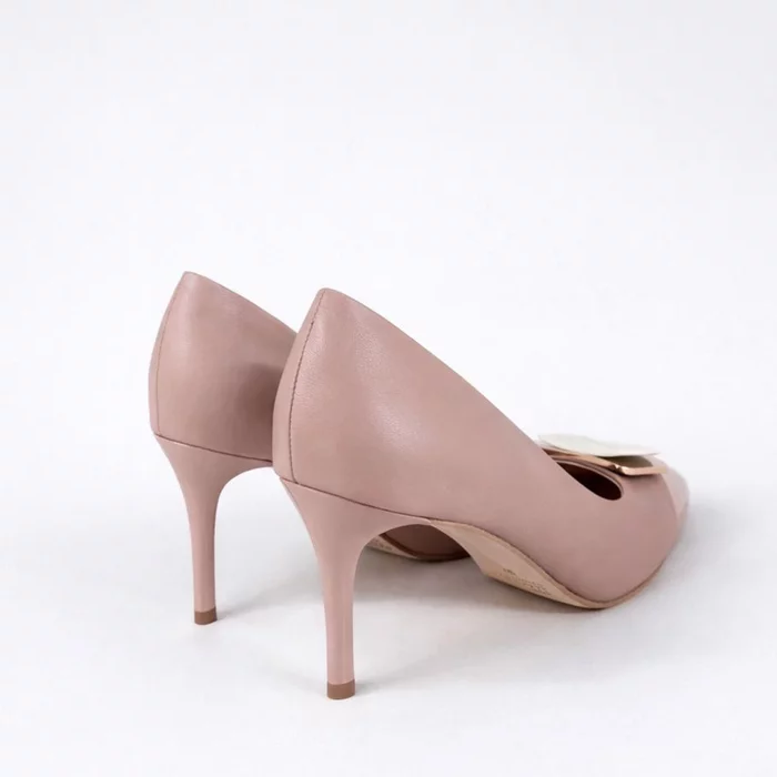 Pantofi stiletto Piele Naturala bej Danelia picture - 3