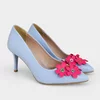 Pantofi stiletto Piele Naturala Blue Spring Bloom picture - 2