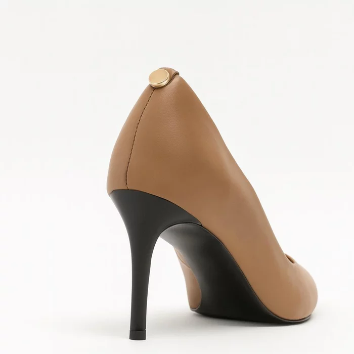 Pantofi stiletto Piele Naturala Camel Aylin picture - 2