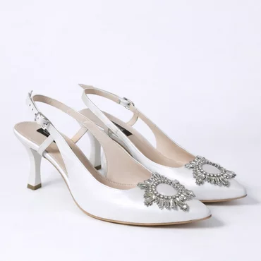 Pantofi stiletto Piele Naturala ivoire La Notte