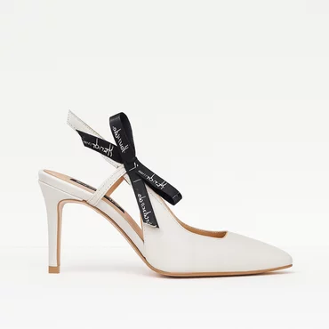 Pantofi stiletto Piele Naturala ivoire Taya