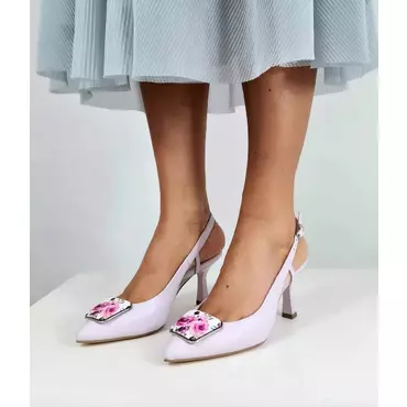 Pantofi stiletto Piele Naturala lila Fiorella