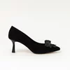 Pantofi stiletto Piele Naturala Neagra Elia picture - 4