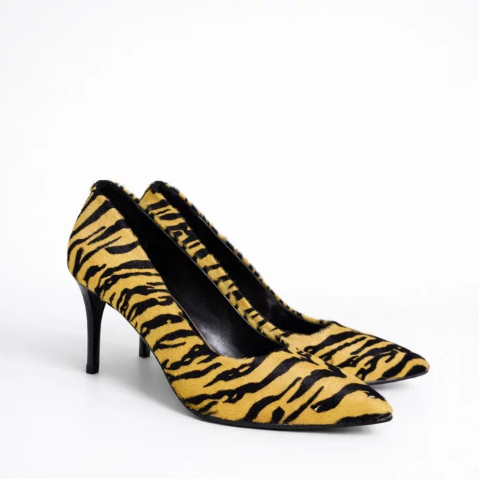 Pantofi stiletto Piele Naturala ponei Leopard Aylin picture - 3