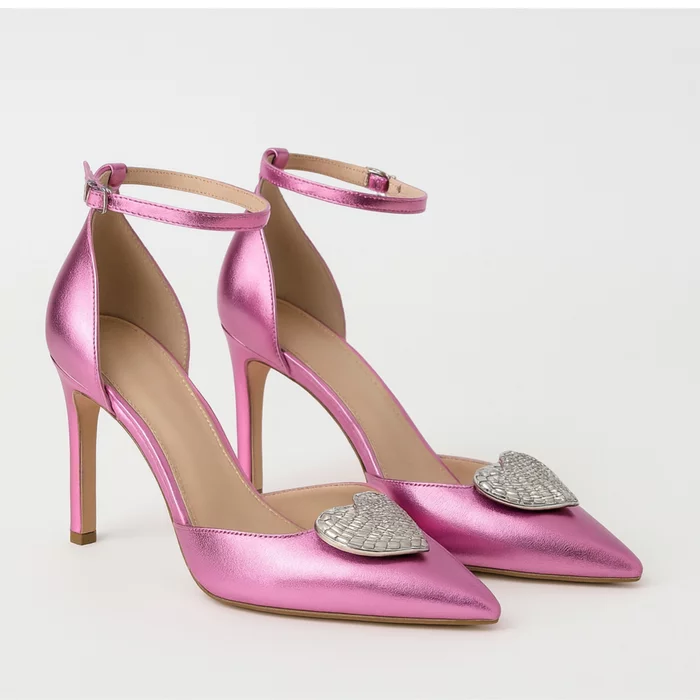 Pantofi stiletto Piele Naturala roz My Heart picture - 4