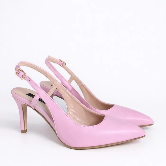 Pantofi stiletto Piele Naturala roz Sandy picture - 4