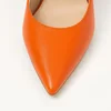 Pantofi stiletto Piele Naturala Trend Orange picture - 3