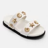 Papuci dama din Piele Eco Alba cu talpa joasa confortabila Mar picture - 1