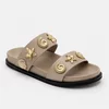 Papuci dama din Piele Eco Bej cu talpa joasa confortabila Mar picture - 1