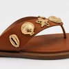 Papuci dama din Piele Eco Camel cu talpa joasa confortabila Coralia picture - 2