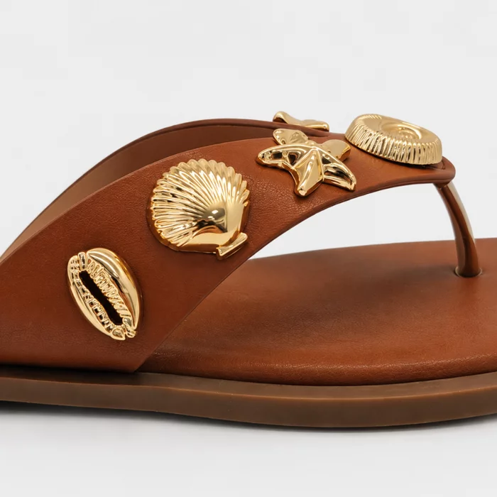 Papuci dama din Piele Eco Camel cu talpa joasa confortabila Coralia picture - 2