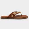 Papuci dama din Piele Eco Camel cu talpa joasa confortabila Coralia picture - 3