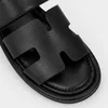 Papuci dama din Piele Naturala Neagra cu talpa joasa confortabila Lucca picture - 4
